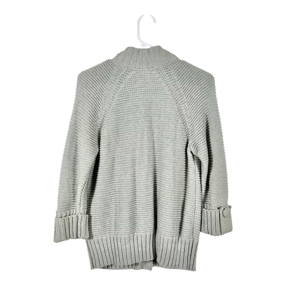 Chico’s Grey Knit Button Front Collared Sweater - image 2